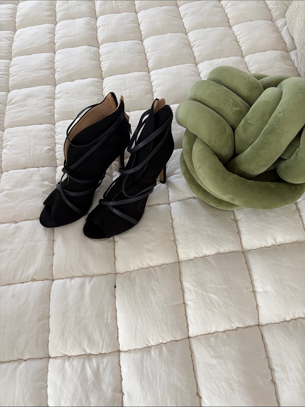 Journee Collection Black Strappy Open-Toe Stiletto Heels